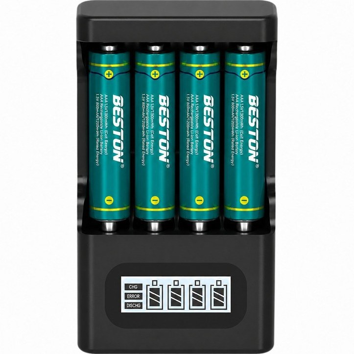 شارژر باتری بستون مدل m9501 به همراه باتری قلمی قابل شارژ بسته ۴ عددی