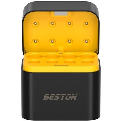 شارژر باتری قلمی و نیم‌قلمی بستون مدل M7037 با ۸ شیار و درگاه USB-C