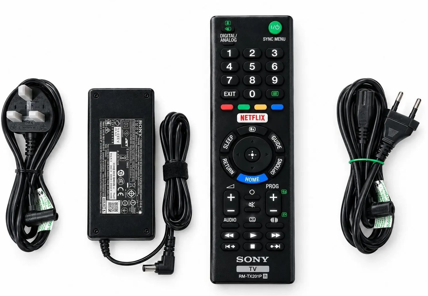 کنترل تلویزیون سونی RMT-TX201P (اورجینال تایوان . آداپتور . کابل برق)