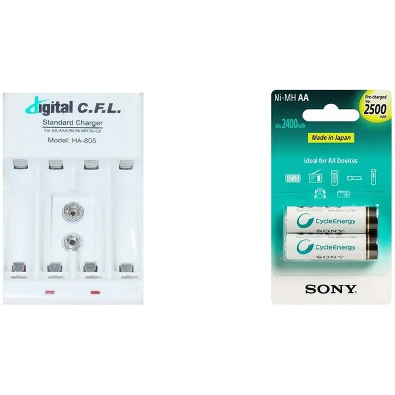 شارژر باتری سی.اف.ال مدل HA-805MH به همراه باتری قلمی قابل شارژ